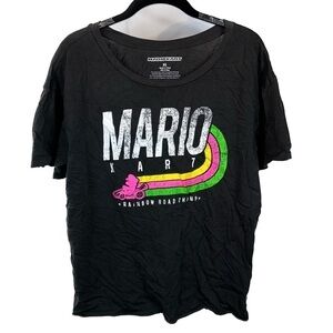 Mario Kart Shirt Rainbow Road Champ Boxy Graphic Print Short Sleeve Crewneck Top